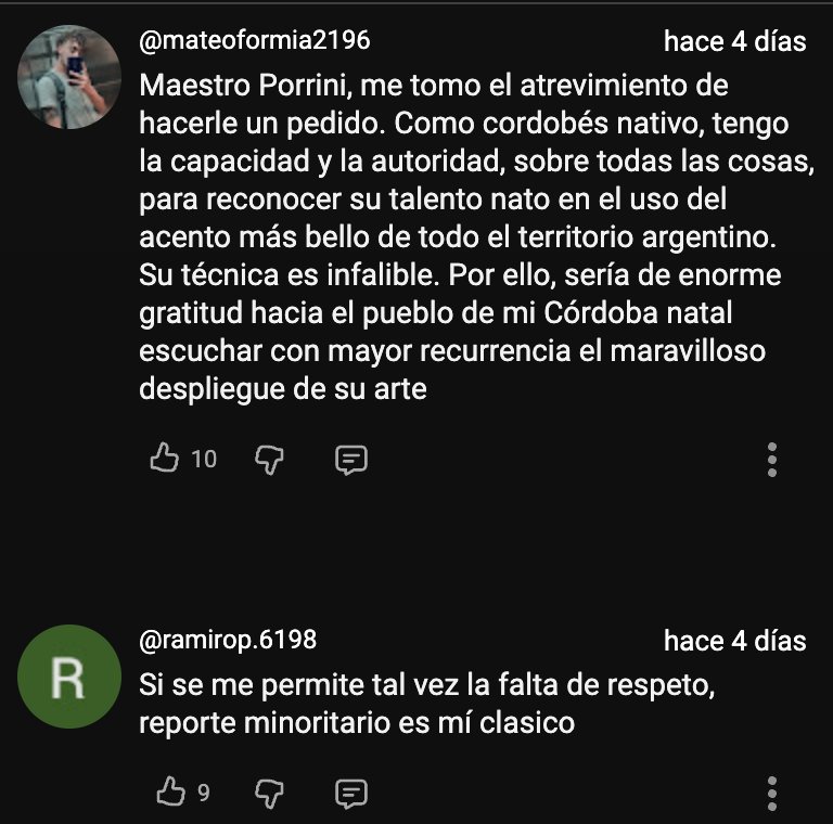 YouTube comment 2